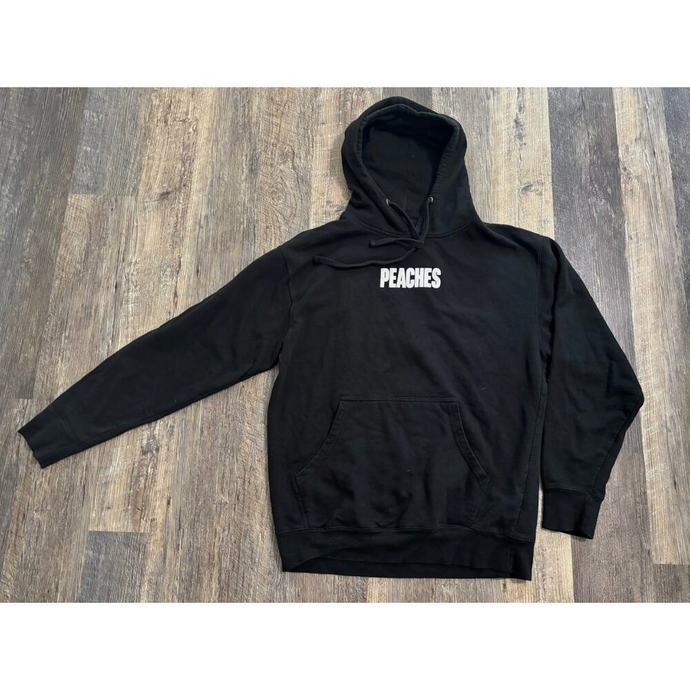 Justin Bieber Justice World Tour Peaches Hoodie Black Graphic Sweatshirt Large‎ - Picture 2 of 5